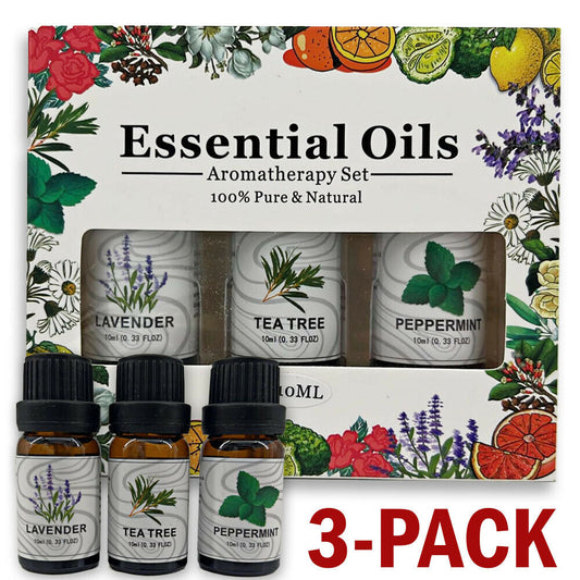 3 Pack - Aromatherapy Essential Oils Set for Air Humidifiers, Oil Diffusers