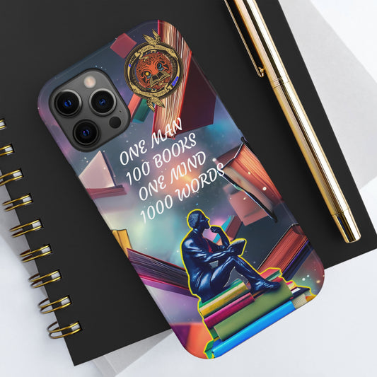 The Divine Dezign "1 man 100 books, 1 mind 1000 words" iPhone Case