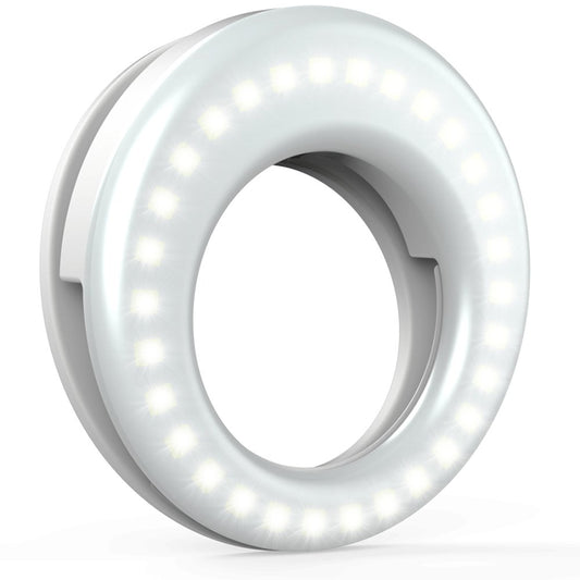 Rechargeable Led Selfie Ring Light Clip On For Mobile Phone Photography/Video Lighting Accessory