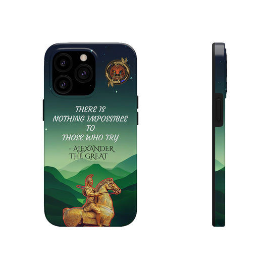 The Divine Dezign "Alexander the Great" Quote iPhone Case